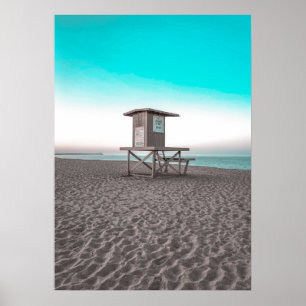 Beach Hut Ocean Beach Palm Photoster Poster