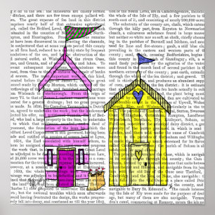 Beach Huts 3 Illustration Poster