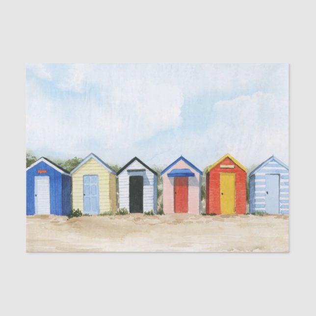 Beach Huts I Seidenpapier (Vorderseite)