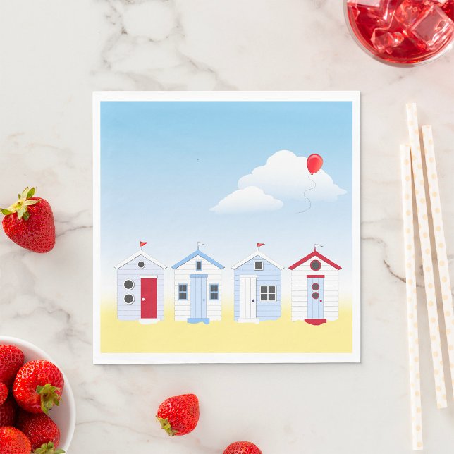 Beach Huts Paper Napkins Serviette (Von Creator hochgeladen)