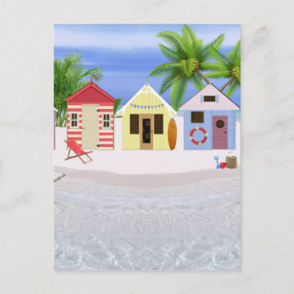 BEACH HUTS POSTKARTE
