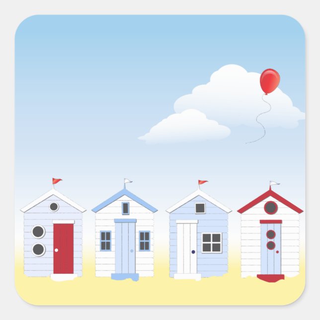 Beach Huts Stickers (Vorderseite)