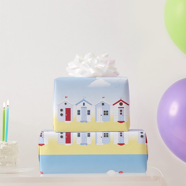 Beach Huts Wrapping Paper Geschenkpapier (Von Creator hochgeladen)