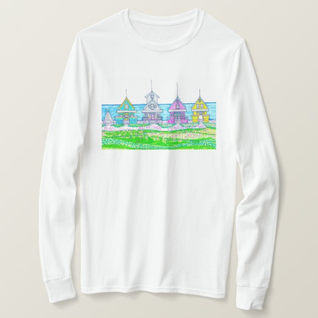 Beach Hütte Bright Long Sleeve Tshirt (Design vorne)