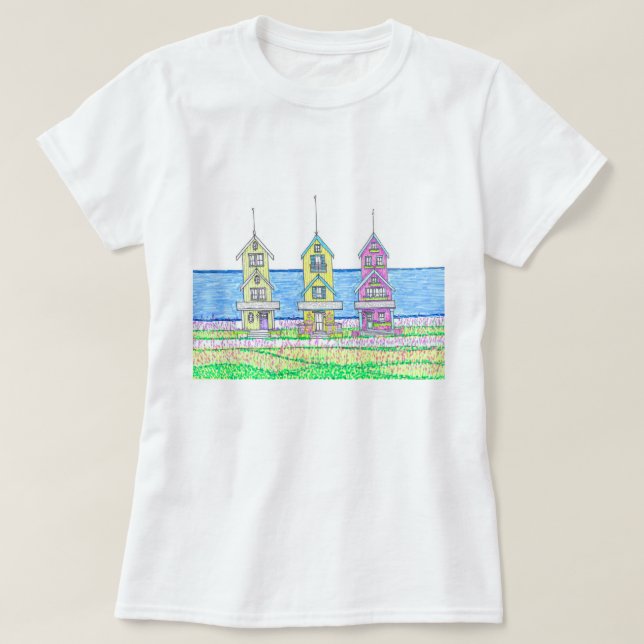 Beach Hütte Trio 2 Fushia Tshirt (Design vorne)