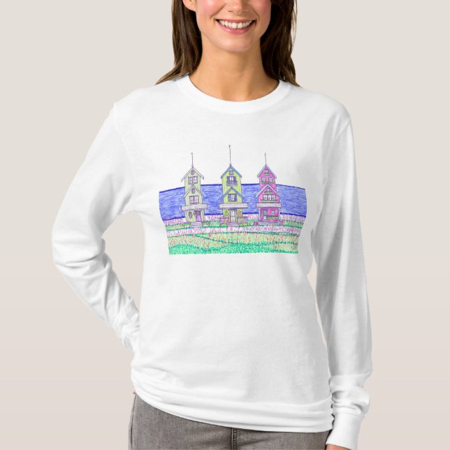 Beach Hütte Trio Long Sleeve Tshirt (Vorderseite)