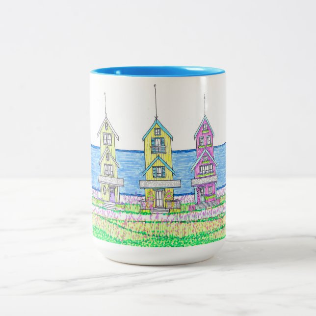 Beach Hütte Trio Zwei Tone Tasse (Mittel)