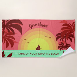 Beach Illustration benutzerdefinierte Text Strand Strandtuch