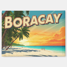Beach in Boracay Philippines Vintage  Magnet