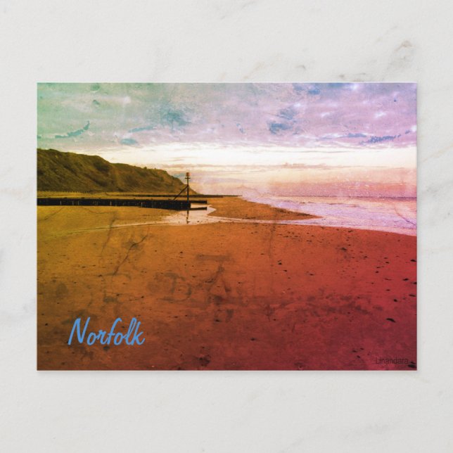 Beach in Mundesley, Norfolk by Alexandra Cook Post Postkarte (Vorderseite)