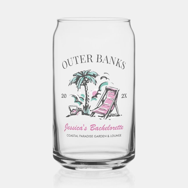 Beach Junggeselinnen-Abschied Custom Bridesmaid Ge Dosenglas (Vorderseite)