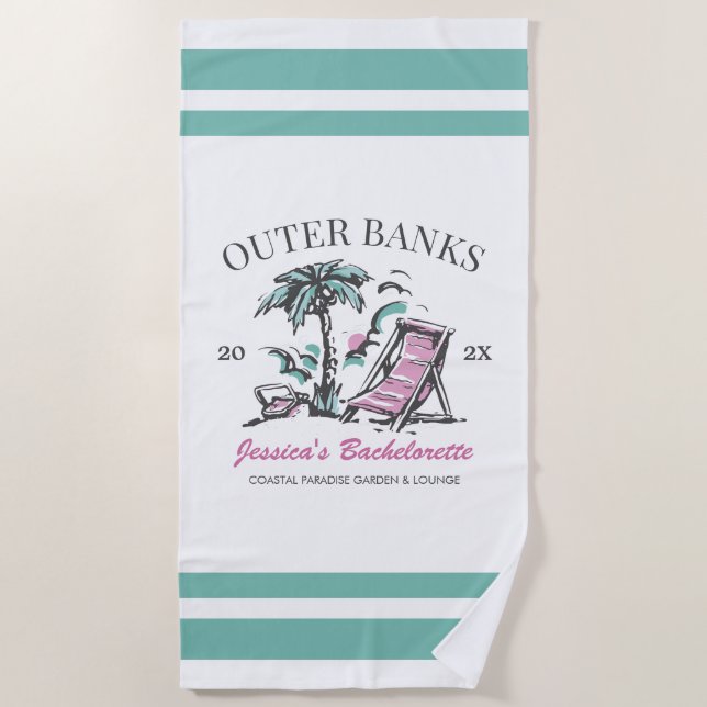 Beach Junggeselinnen-Abschied Custom Bridesmaid Ge Strandtuch (Vorderseite)