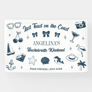 Beach Junggeselinnen-Abschied Letzten Toast Doodle Banner