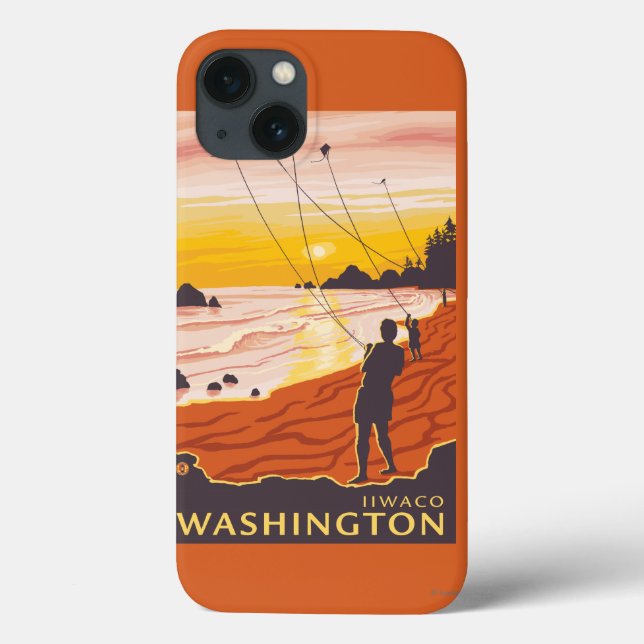 Beach & Kites - Ilwaco, Washington Case-Mate iPhone Hülle (Rückseite)