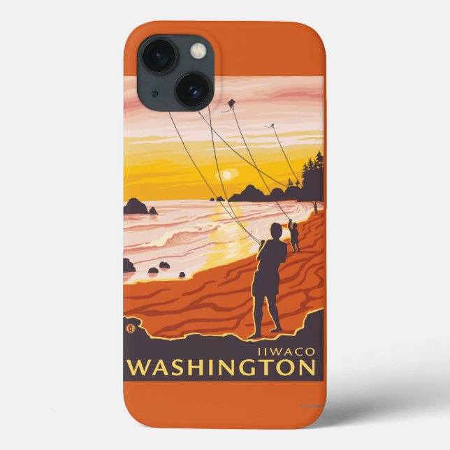 Beach & Kites - Ilwaco, Washington Case-Mate iPhone Hülle (Rückseite)