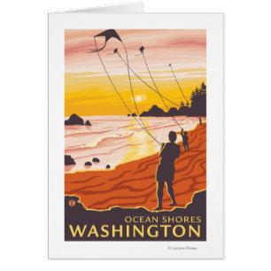 Beach & Kites - Ocean Shoes, Washington