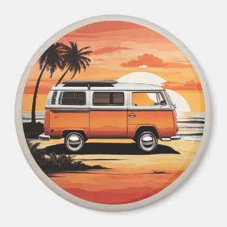 "Beach Kombi Fridge Magnet - Coastal Adventure Dec