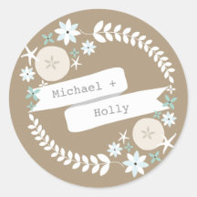 Beach Kranz & Banner Aufkleber