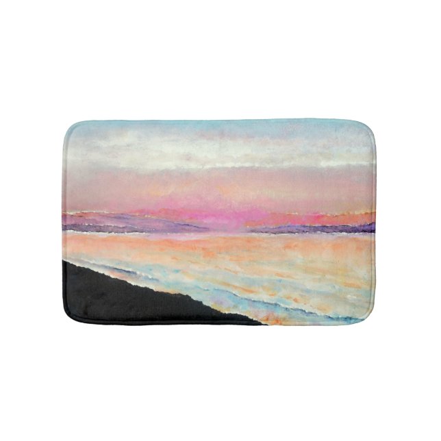 Beach Lake Pasta Sunset Art Badematte (Vorderseite)