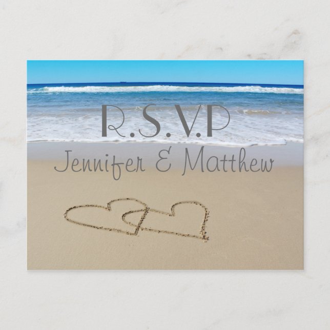 Beach Liebe Hochzeit "uAwg" Postkarte (Vorderseite)