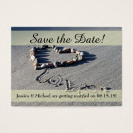 Beach Liebe Save the Date Visitenkarte