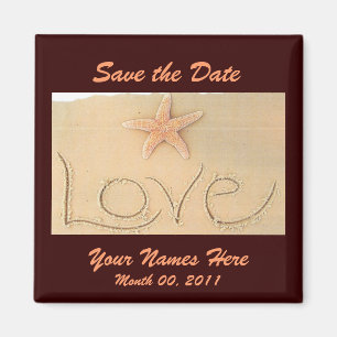 Beach LIEBE Wedding Magnet
