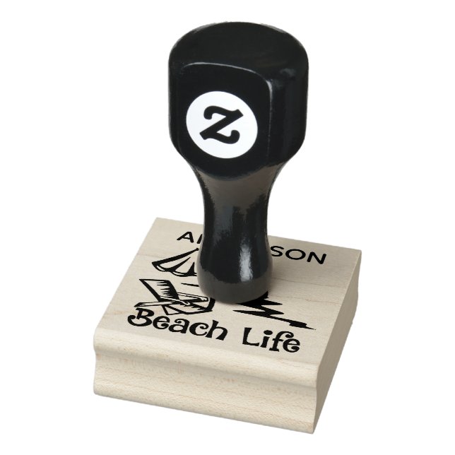 Beach Life 2" x 2" Gummi-Briefmarke Gummistempel (Stempel)