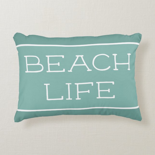 Beach Life Blue Green Sea Salt Dekokissen (Vorderseite)