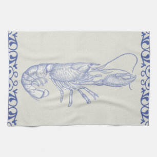 Beach Life Blue Lobster auf Cream Handtuch