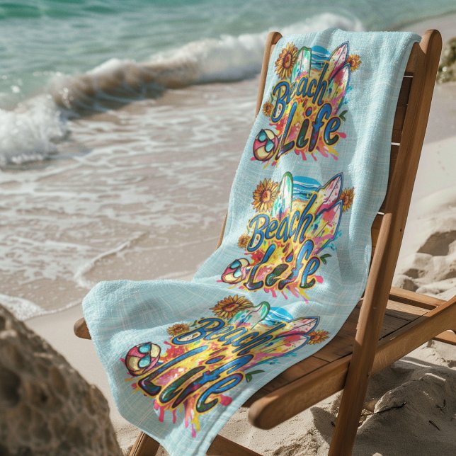 Beach Life Blue Strandtuch (Von Creator hochgeladen)