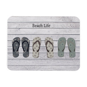 Beach Life, Flip Flops auf der Promenade Magnet