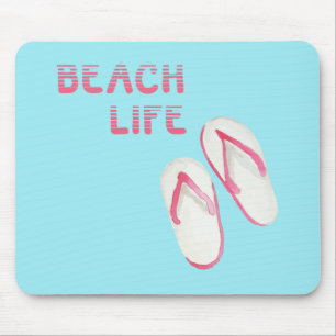 Beach Life Flip Flops Mousepad