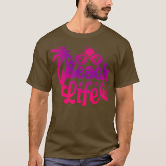 Beach Life Funny Beach Palm Tree Sunshine Summer V T-Shirt