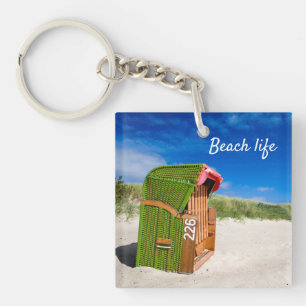 Beach life Green Beach chaise photo avec texte