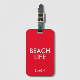 Beach Life Lifeguard Geschenk Red Gepäckanhänger