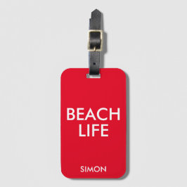 Beach Life Lifeguard Geschenk Red Gepäckanhänger