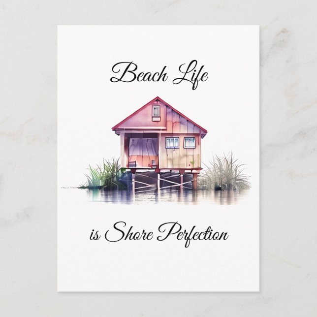 Beach Life Pub | Just Sprichwort Hi Personalisiert Postkarte (Vorderseite)