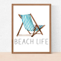 Beach Life Quote Nautical Beach Summer Chair