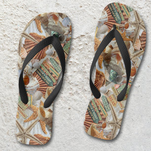 Beach Life Starfish Muscheln Flip Flops