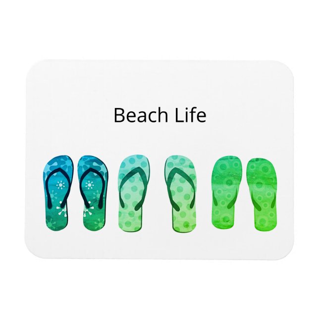 Beach Life und Flip Flops anpassbar Magnet (Horizontal)