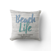 Beach Life Wood Dock Kissen