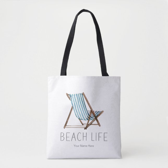 Beach Life Zitat Nautical Summer Vacacacation Stuh Tasche (Vorderseite)