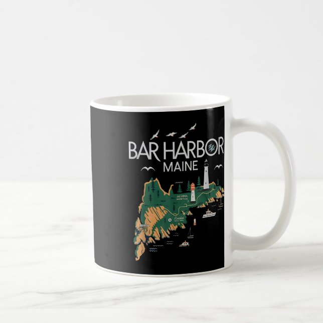 Beach Lighthouse Bar Harbour Maine Kaffeetasse (Rechts)