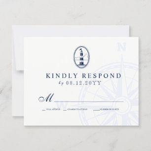 Beach Lighthouse   RSVP für Hochzeitsszenarien Karte