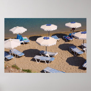 Beach Lounge Rhodos, Dodecanese Islands, Grieche Poster