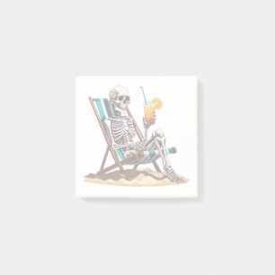 Beach Lounges Skeleton Halloween Post-it Klebezettel