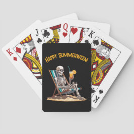 Beach Lounges Skeleton Halloween Spielkarten