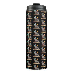 Beach Lounges Skeleton Halloween Thermosbecher
