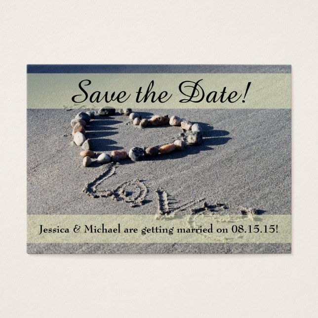 Beach Love Save the Date Carte de visite (Devant)