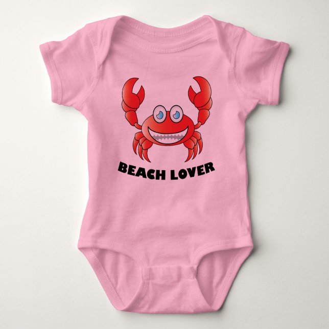 Beach Lover - Baby Jersey Bodysuit Strampler (Vorderseite)